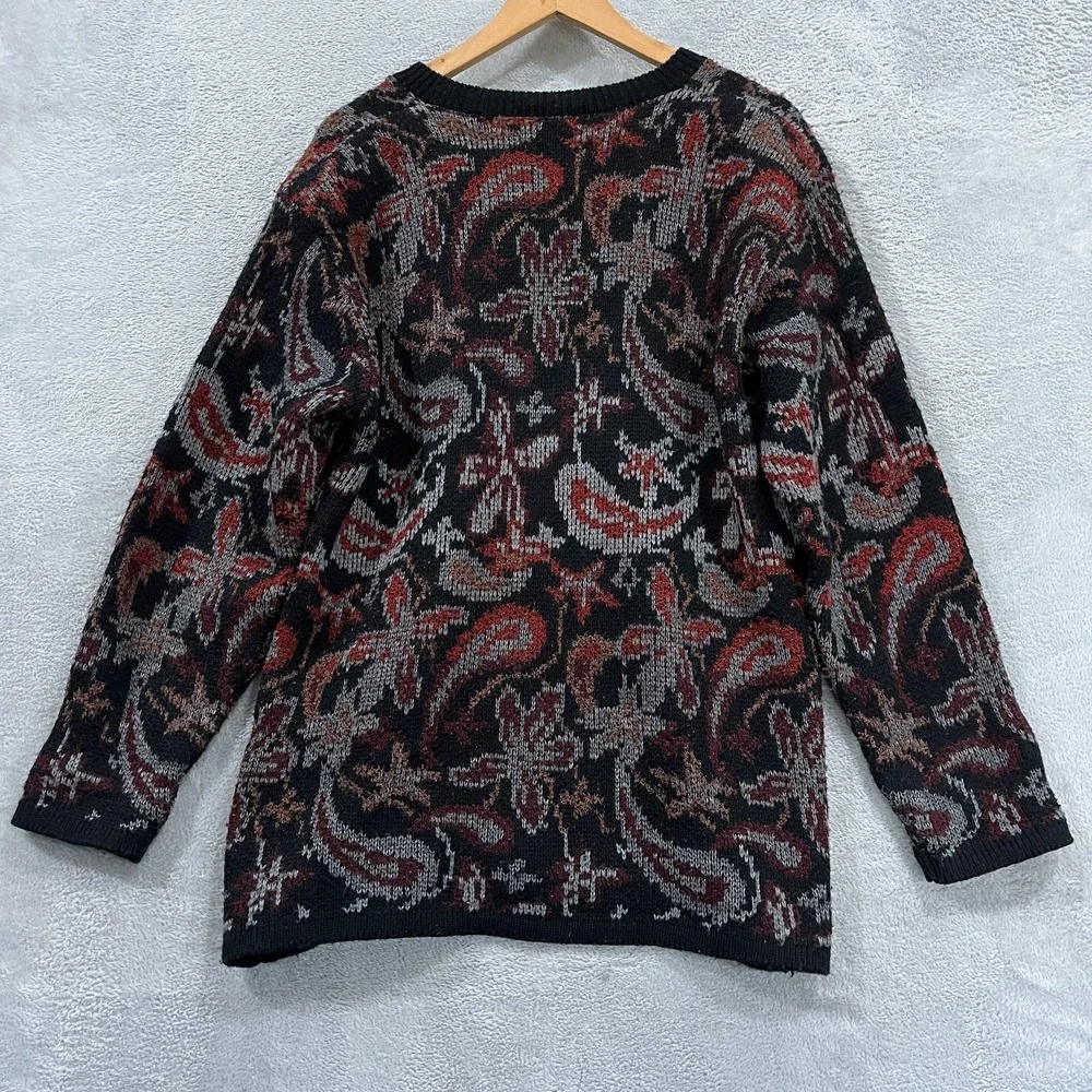 Vintage The Edinburgh Collection Cardigan Women Large Wool Floral Great‎ Britain
